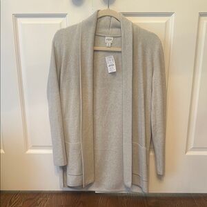 J Crew Gray Open Front Sweater